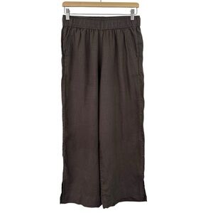 SIGRID OLSEN BROWN  LINEN WIDE LEG PANTS WOMEN'S SIZE M